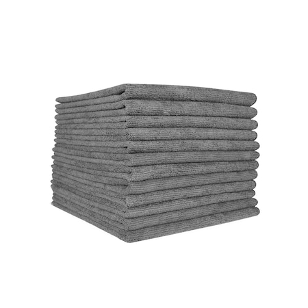 Monarch Brands Microfiber Cloths, 16in x 16in - Grey, 12PK PNP915100GRE